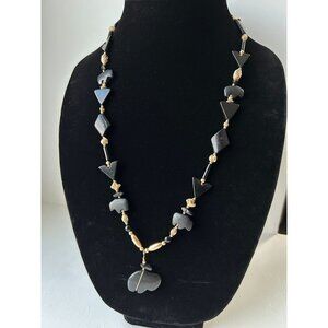 Black Onyx Necklace with 14/20k GF Buffalo Fetish Necklace